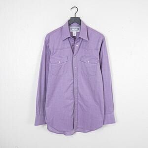 Schaefer Outfitter Western Pearl Snap Shirt Purple Size Large